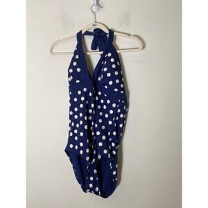 Boden Blue Halter One Piece Swimsuit